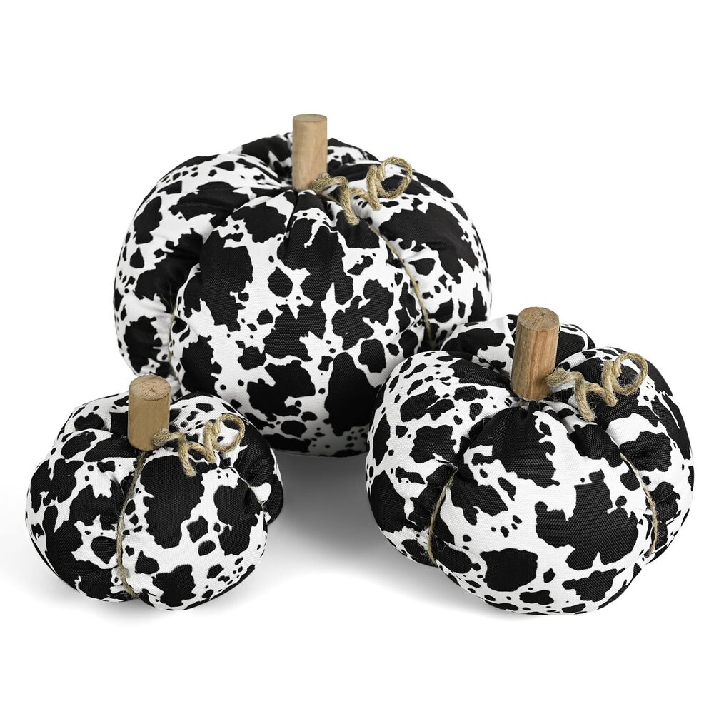 3495 3 Pcs Pumpkin Pillows Black and White Pumpkin Throw Pillow Cushion